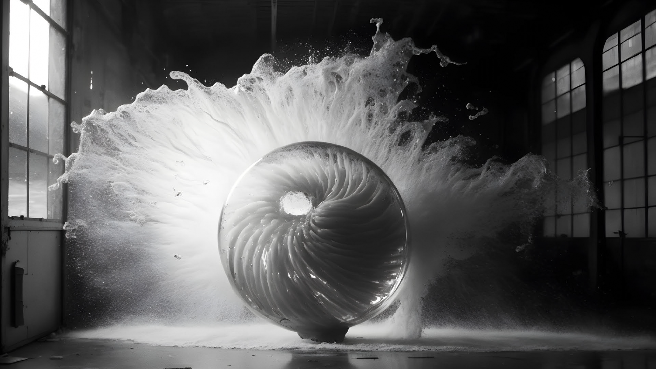 Water splash in glass